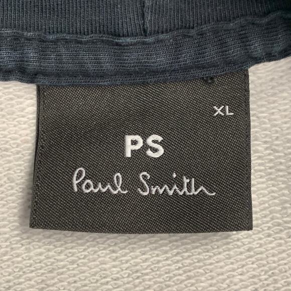 PS by PAUL SMITH Size XL White Navy Landscape Graphic Cotton Hoodie Sweatshirt - Picture 5 of 7